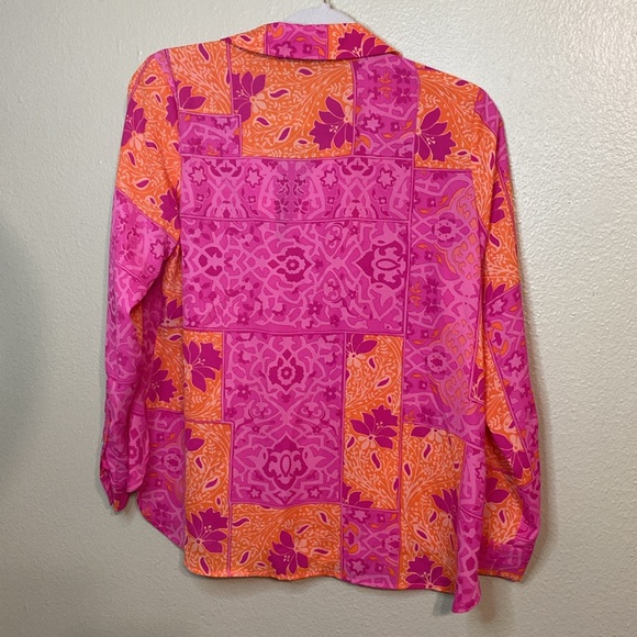 Investment Petites Pink and Orange Floral Blouse - Picture 2 of 4